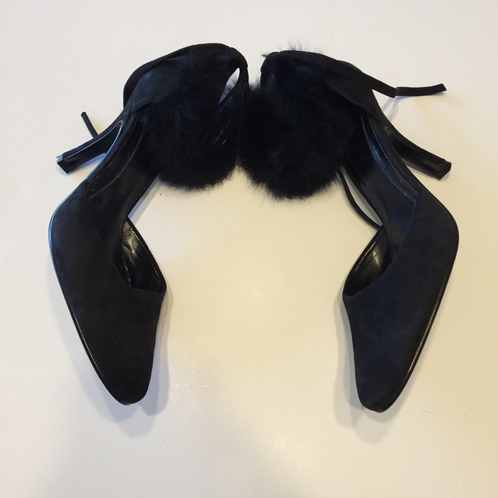 Enzo Angiolini Camisha Furr Ankle Tie Heel Pumps 8 - Picture 4 of 8